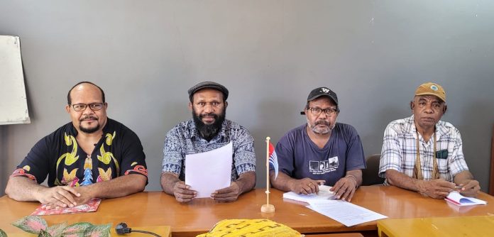 Seusai jumpa pers di Jayapura, hari ini, 27 November 2023 oleh para pemimpin ULMWP terpilih pada KTT II ULMWP di Port Vila, Vanuatu. Foto dok ULMWP.