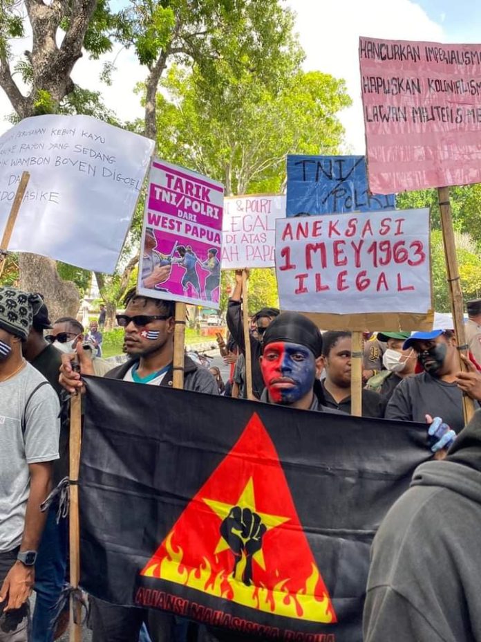 Foto aksi demontrasi Aliansi Mahasiswa Papua (AMP). Foto dokumen AMP.